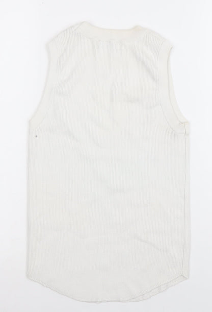 Womens UK Size S Gallery Ivory Basic Tank