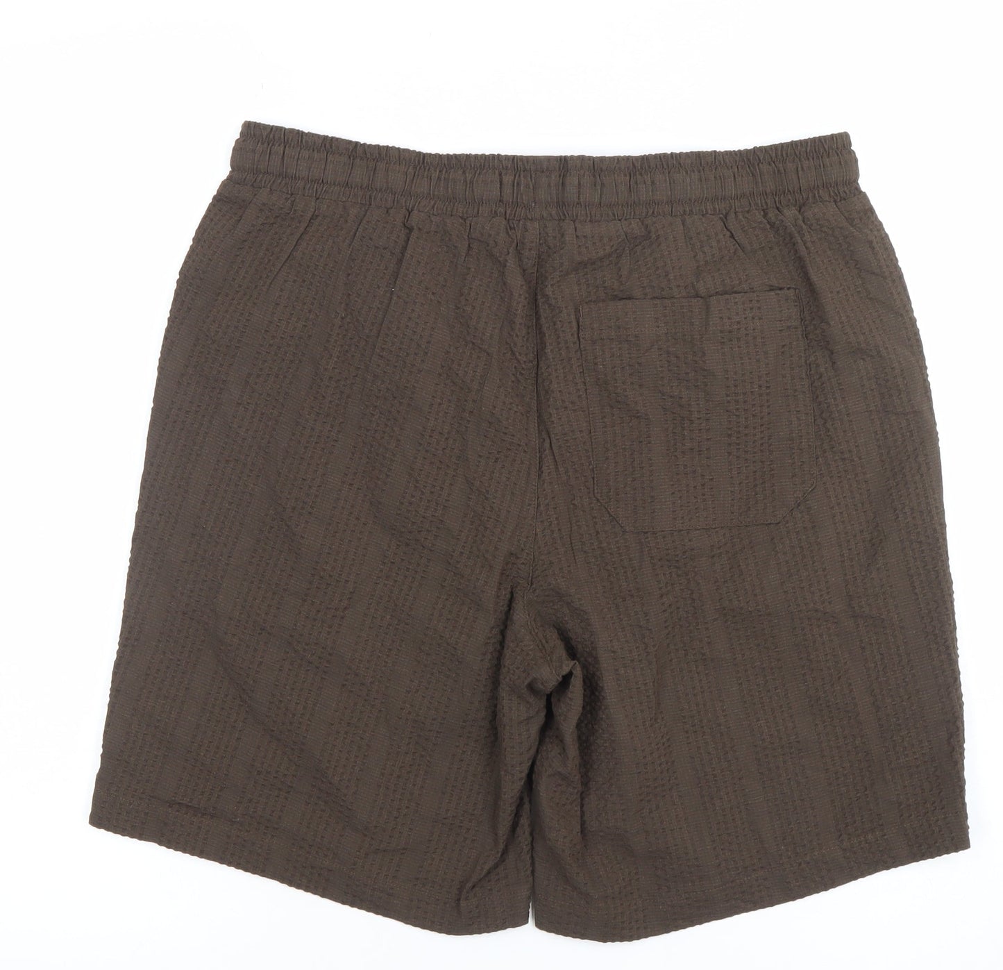 Denim & Co Mens Brown Relaxed Fit Cotton Shorts Size S