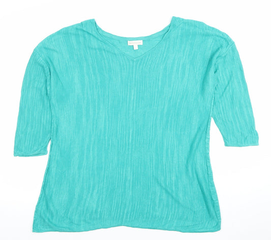 Womens UK Size L Monsoon Green Basic T-Shirt