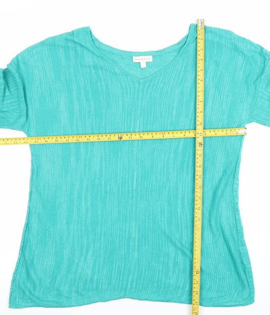 Womens UK Size L Monsoon Green Basic T-Shirt