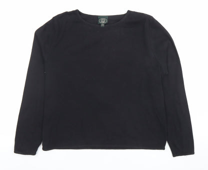 Laura Ashley Women's Black XL Long Sleeve Cotton Basic Top