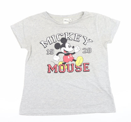 Womens UK Size 12 Disney Grey Basic T-Shirt
