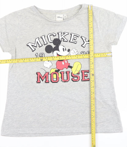 Womens UK Size 12 Disney Grey Basic T-Shirt