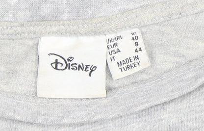Womens UK Size 12 Disney Grey Basic T-Shirt