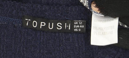 Womens UK Size 12 Topshop Blue Pullover Jumper