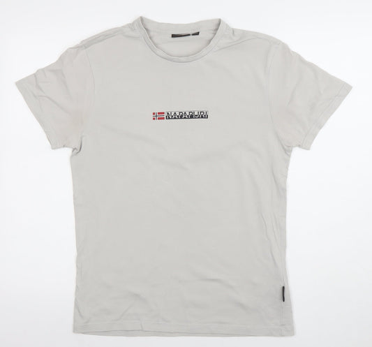 Mens UK Size S Napapijri Grey  T-Shirt