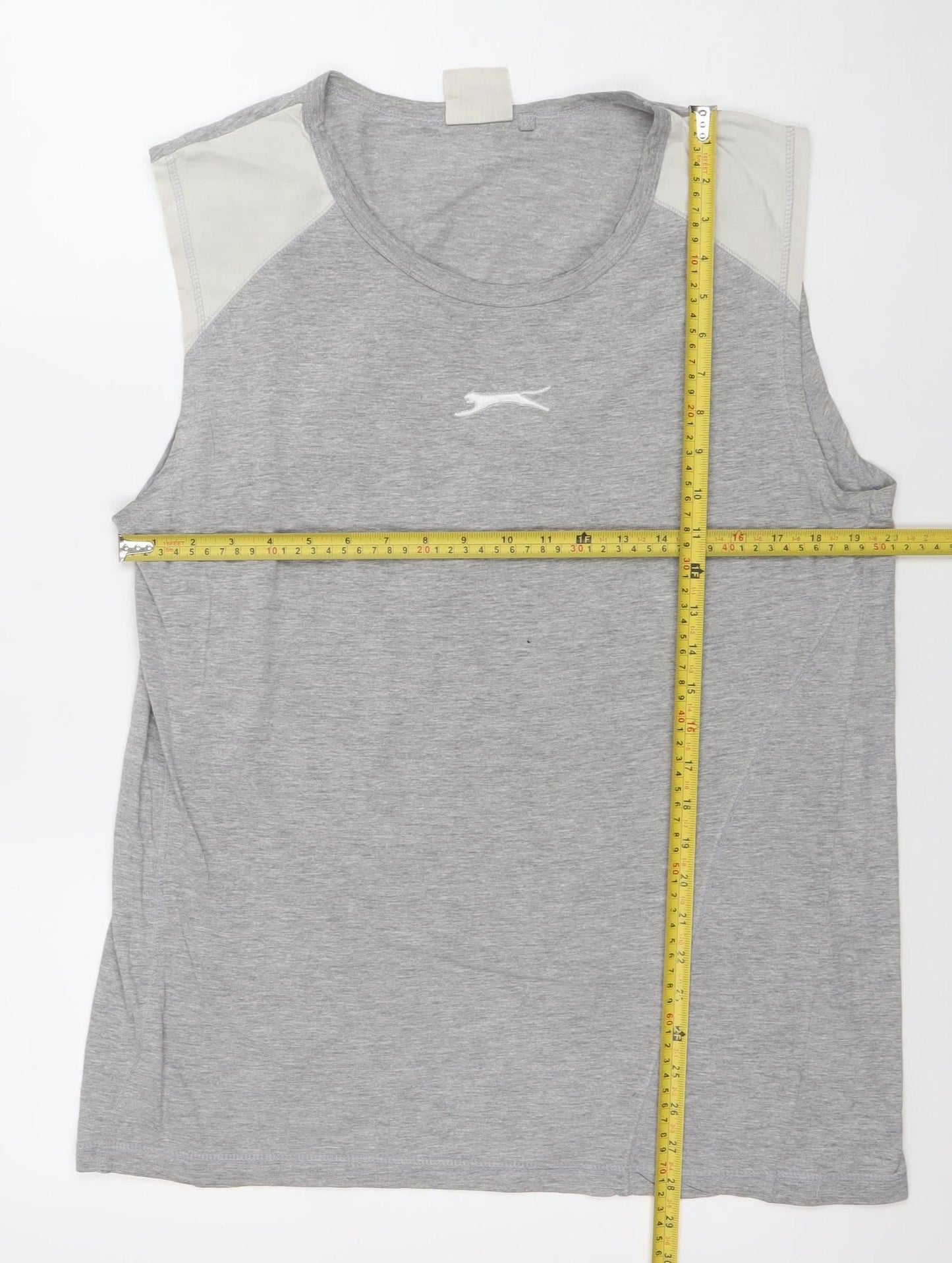 Slazenger Men's Grey Sleeveless Sports T-Shirt L Stretch Fit