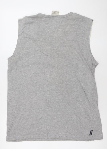 Slazenger Men's Grey Sleeveless Sports T-Shirt L Stretch Fit