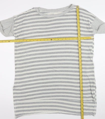 Womens UK Size 2 Basic Trip Grey Basic T-Shirt