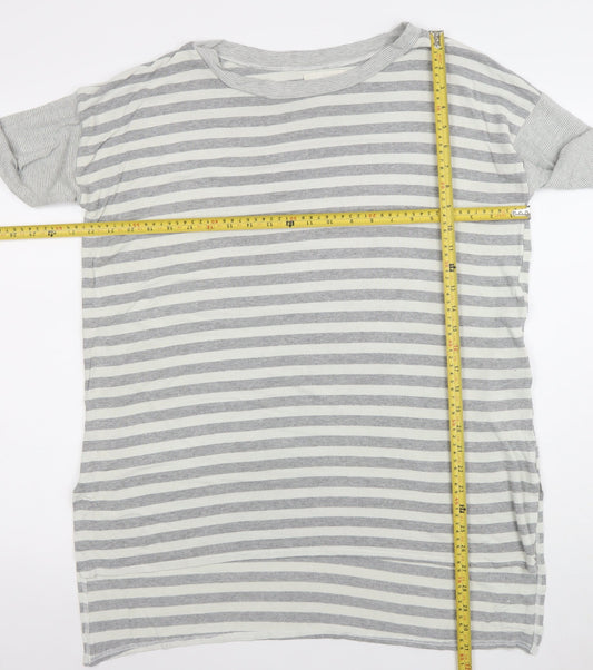 Womens UK Size 2 Basic Trip Grey Basic T-Shirt
