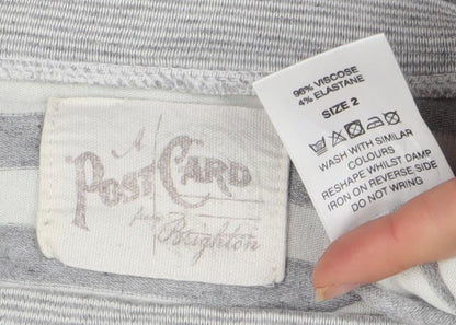 Womens UK Size 2 Basic Trip Grey Basic T-Shirt