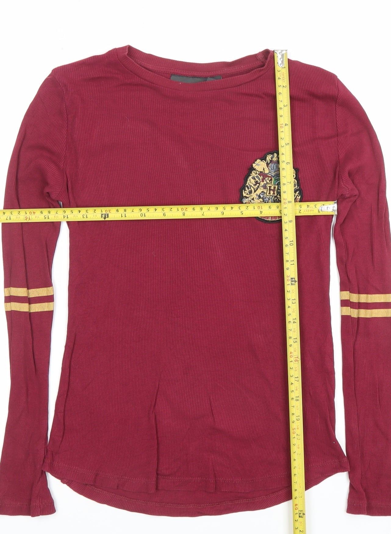 Womens UK Size 8 Harry Potter Red Basic T-Shirt