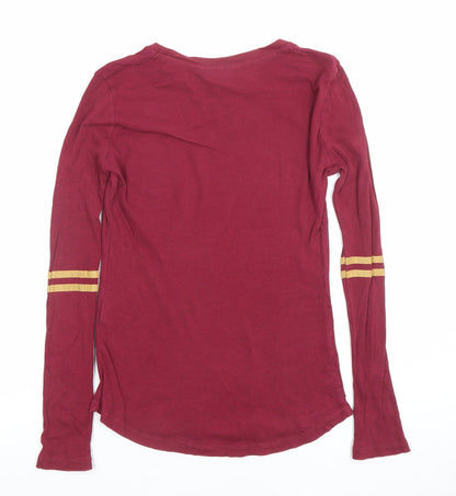 Womens UK Size 8 Harry Potter Red Basic T-Shirt