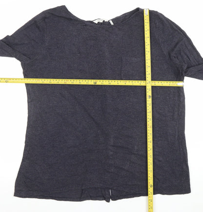 FatFace Womens Grey Long Sleeve Button-Up Jersey Top Size 14