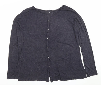 FatFace Womens Grey Long Sleeve Button-Up Jersey Top Size 14