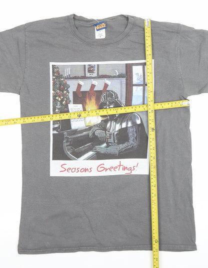 Star Wars Men's Grey Darth Vader Christmas Graphic T-Shirt Medium