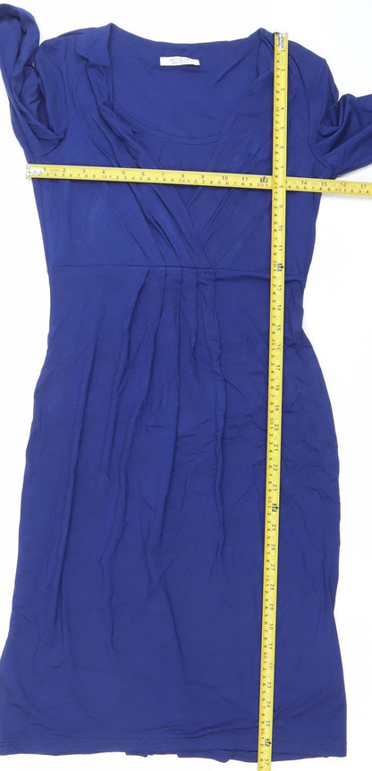 Artigiano Women’s Blue Bodycon Jersey Knee Length Dress UK 8