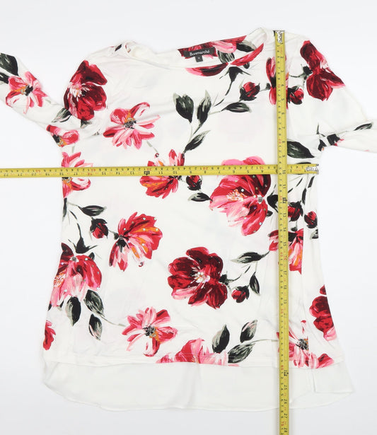 Bonmarché Women Multicoloured Size 12 Floral Tunic Blouse