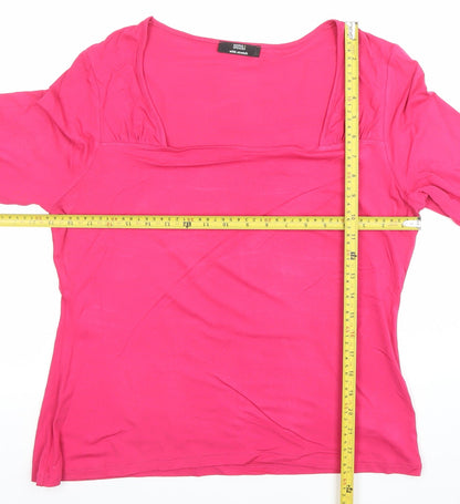 Womens UK Size 14 Marks and Spencer Pink Basic T-Shirt