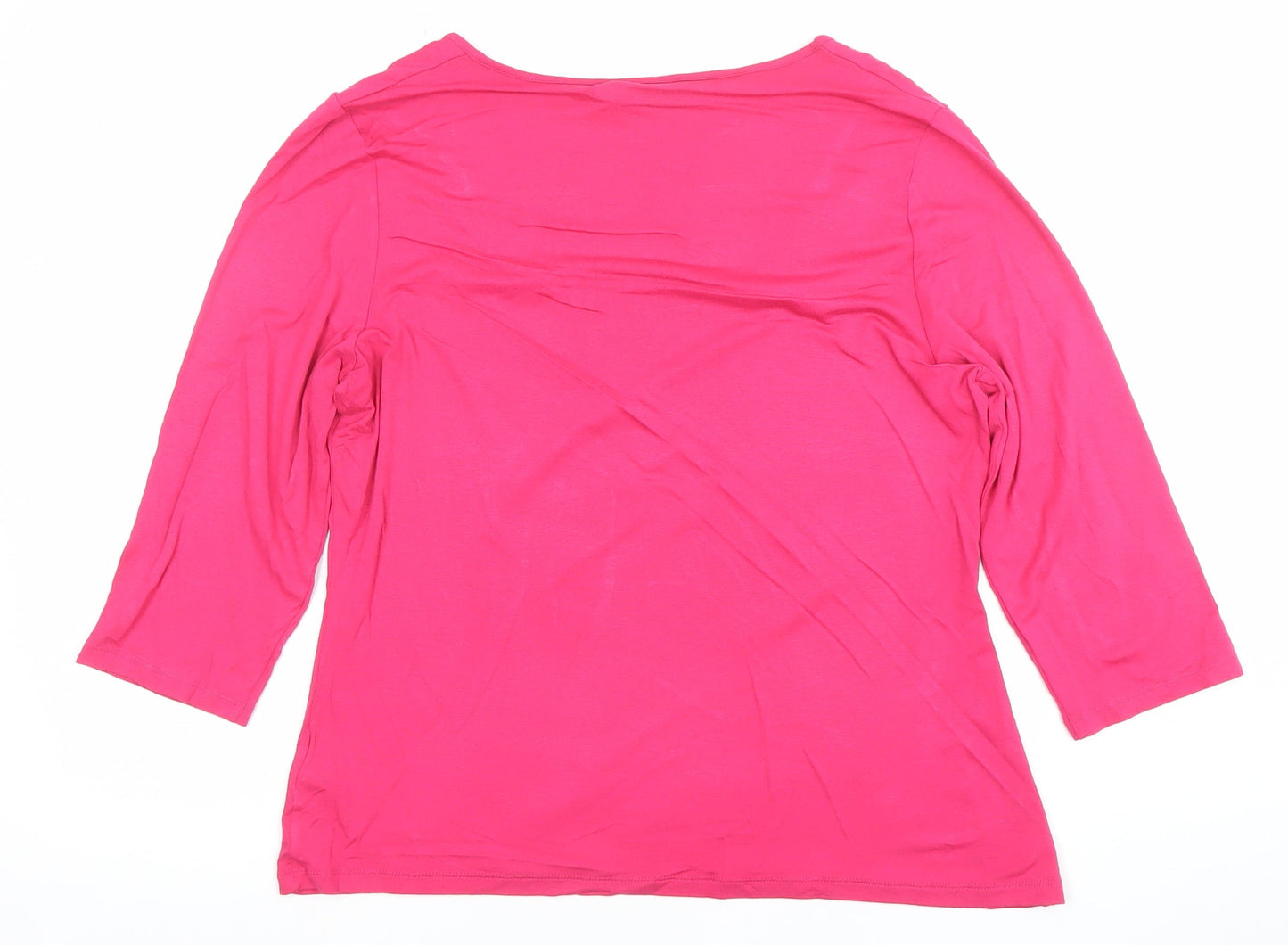 Womens UK Size 14 Marks and Spencer Pink Basic T-Shirt