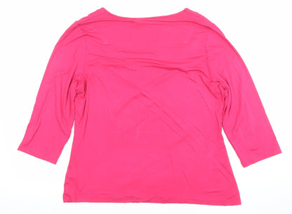 Womens UK Size 14 Marks and Spencer Pink Basic T-Shirt