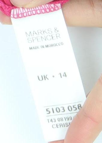 Womens UK Size 14 Marks and Spencer Pink Basic T-Shirt