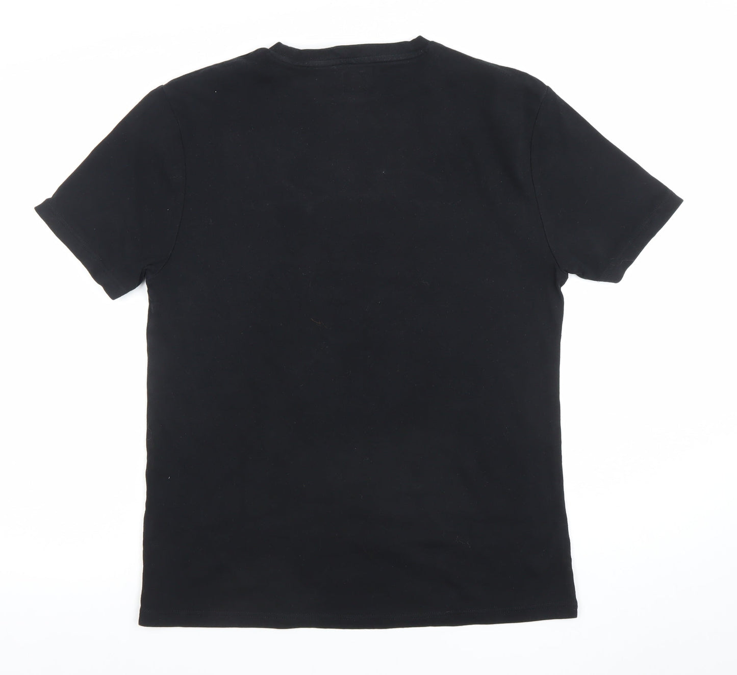 River Island Men's Black Embroidered Logo T-Shirt Size M