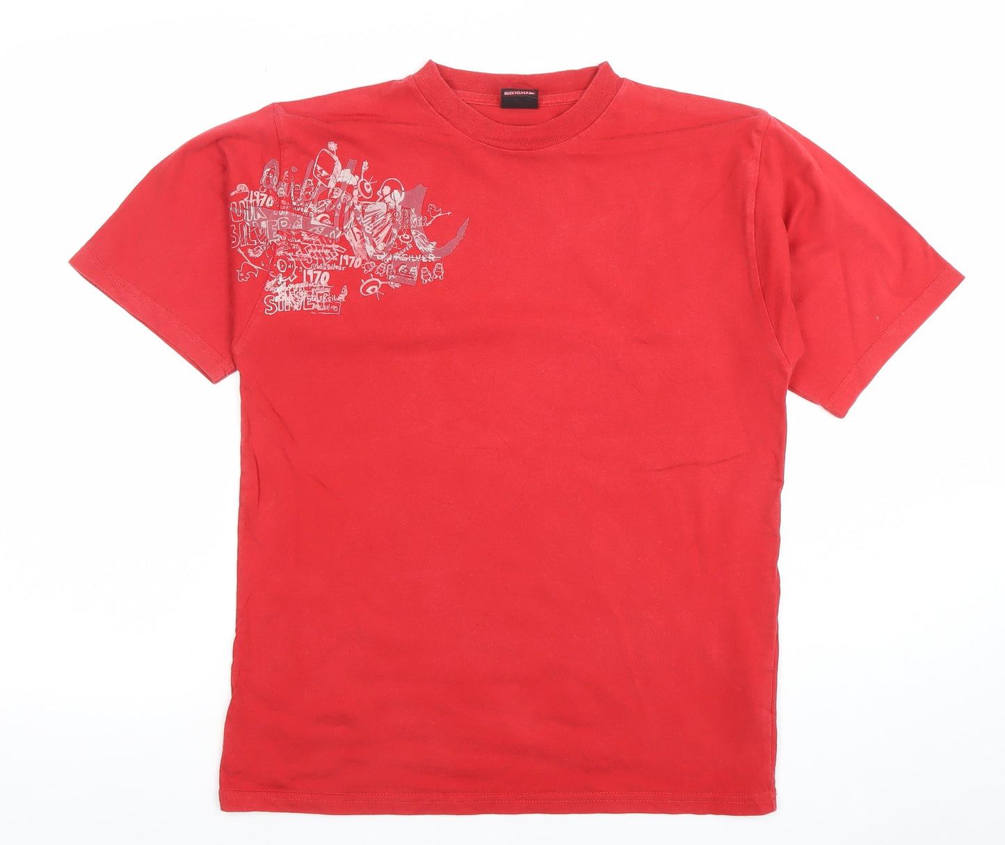 Teens UK Size 14 Quiksilver Red Basic T-Shirt