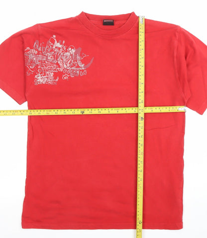 Teens UK Size 14 Quiksilver Red Basic T-Shirt