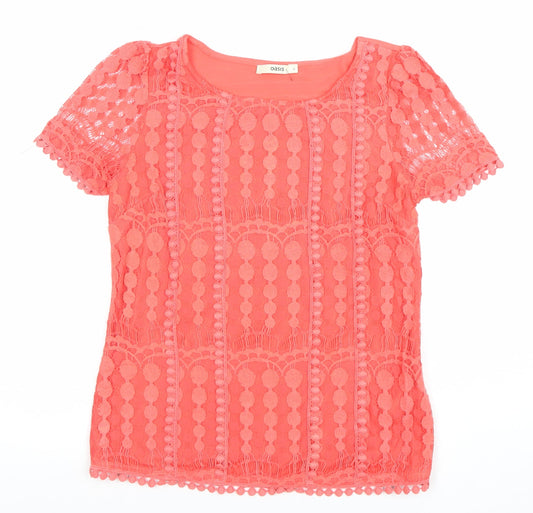 Womens UK Size S Oasis Pink Basic T-Shirt