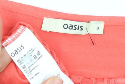 Womens UK Size S Oasis Pink Basic T-Shirt