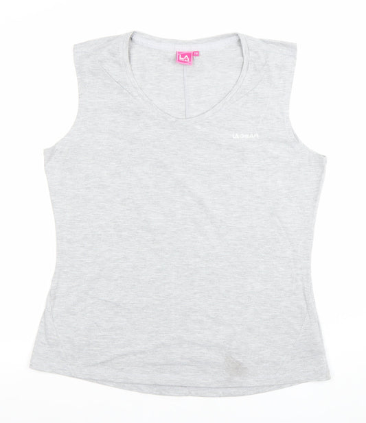 LA Gear Women's Grey Sleeveless V-Neck Tank Top Size 18