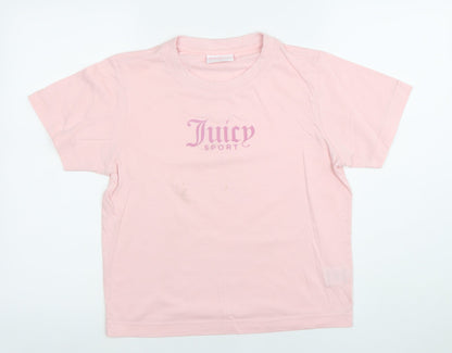 Juicy Couture Women Pink Sport Logo T-Shirt Size L