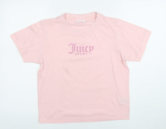 Juicy Couture Women Pink Sport Logo T-Shirt Size L