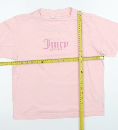Juicy Couture Women Pink Sport Logo T-Shirt Size L