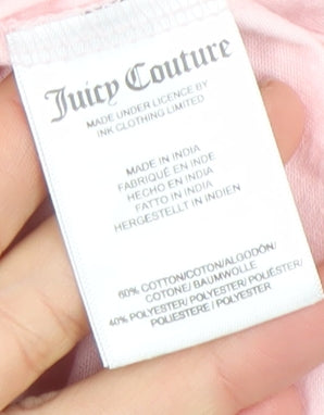 Juicy Couture Women Pink Sport Logo T-Shirt Size L