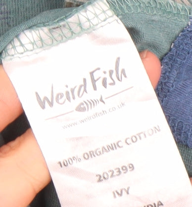 Womens UK Size 12 Weird Fish Green Basic T-Shirt