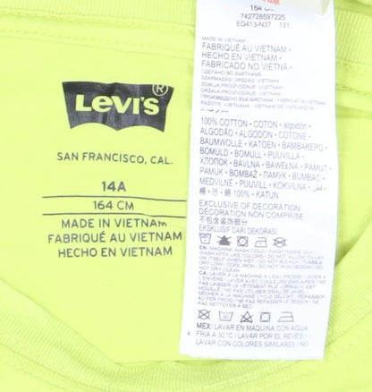 Levi’s Boys Yellow Logo Short Sleeve Cotton T-Shirt Size 14 Years