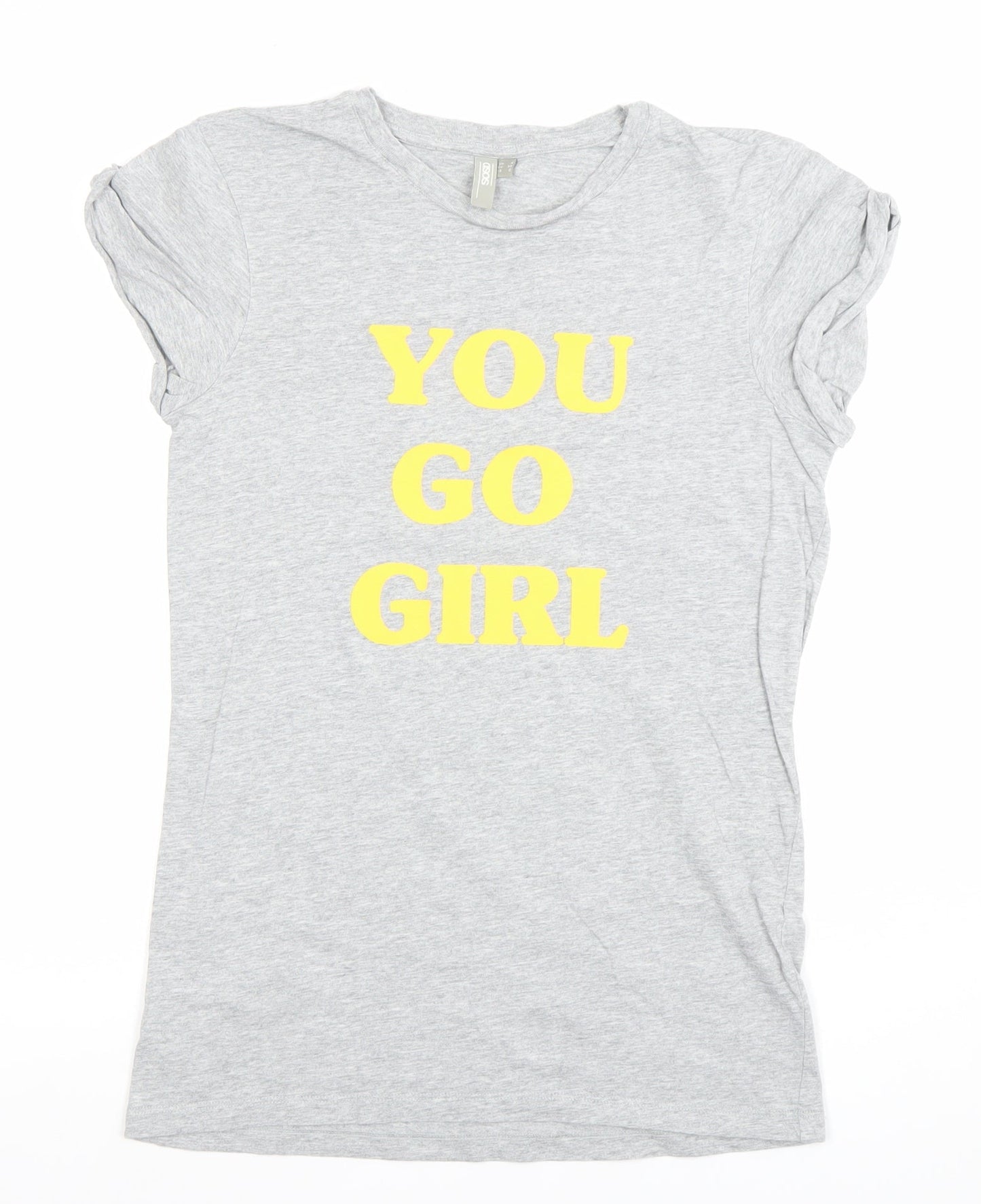 Womens UK Size 4 ASOS Grey Basic T-Shirt