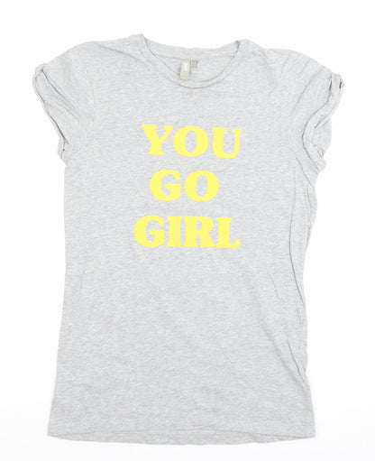 Womens UK Size 4 ASOS Grey Basic T-Shirt