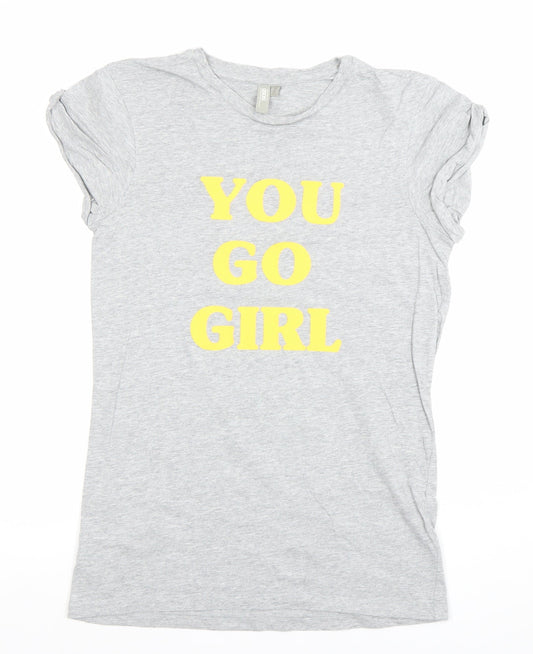 Womens UK Size 4 ASOS Grey Basic T-Shirt