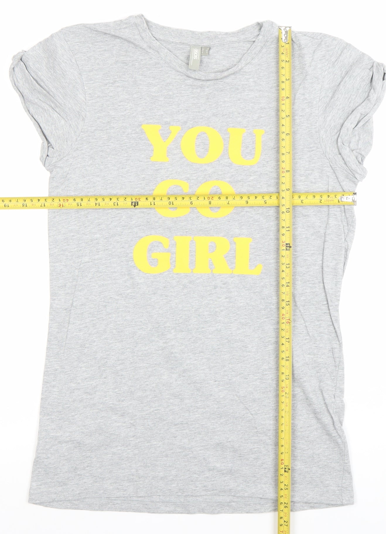Womens UK Size 4 ASOS Grey Basic T-Shirt