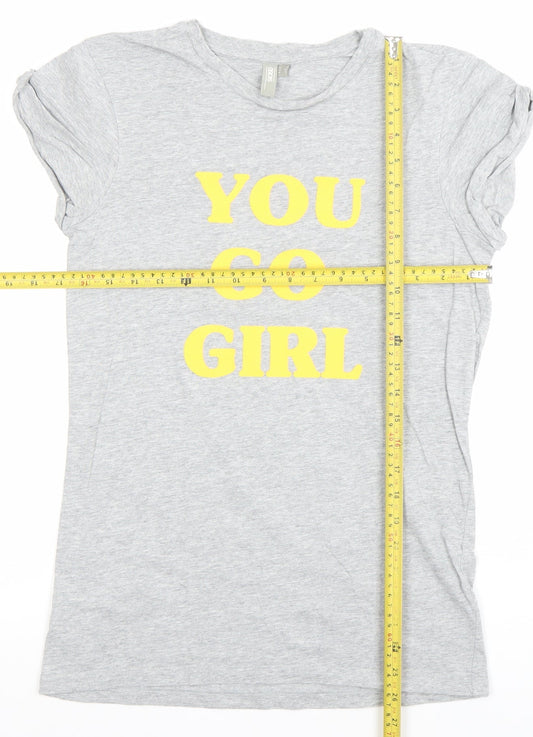 Womens UK Size 4 ASOS Grey Basic T-Shirt