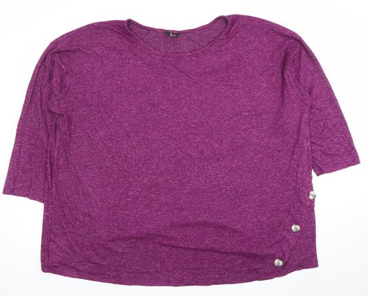 Evans Women’s Purple 3/4 Sleeve Plus Size 26 Lightweight Pullover Jumper