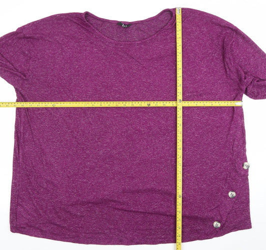 Evans Women’s Purple 3/4 Sleeve Plus Size 26 Lightweight Pullover Jumper