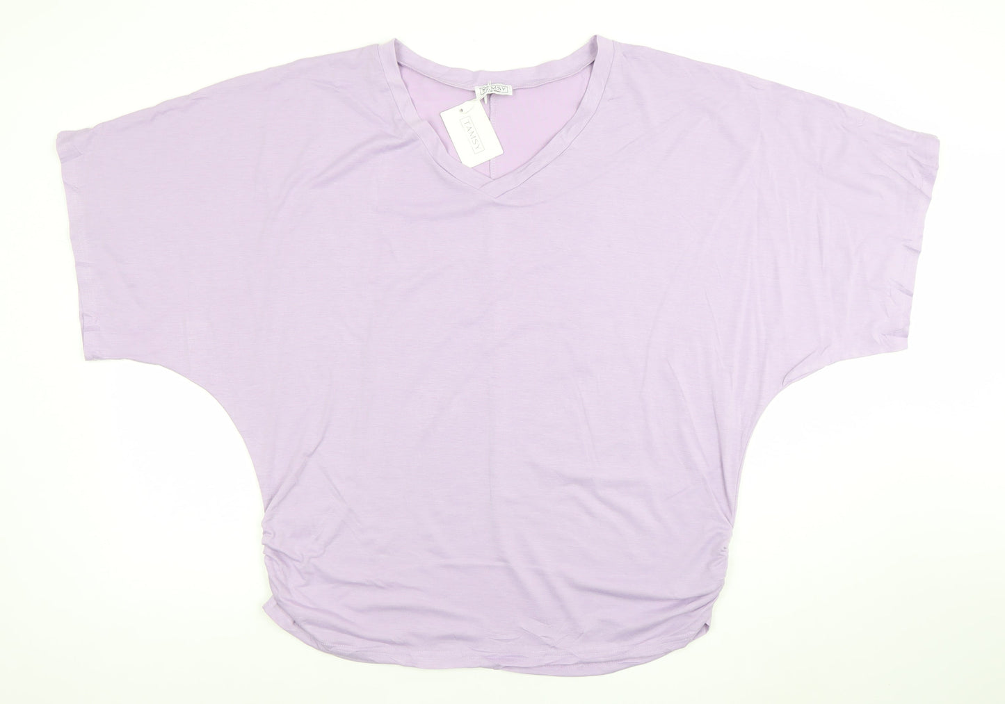 Womens UK Size L Tamsy Purple Basic T-Shirt