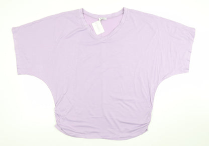 Womens UK Size L Tamsy Purple Basic T-Shirt