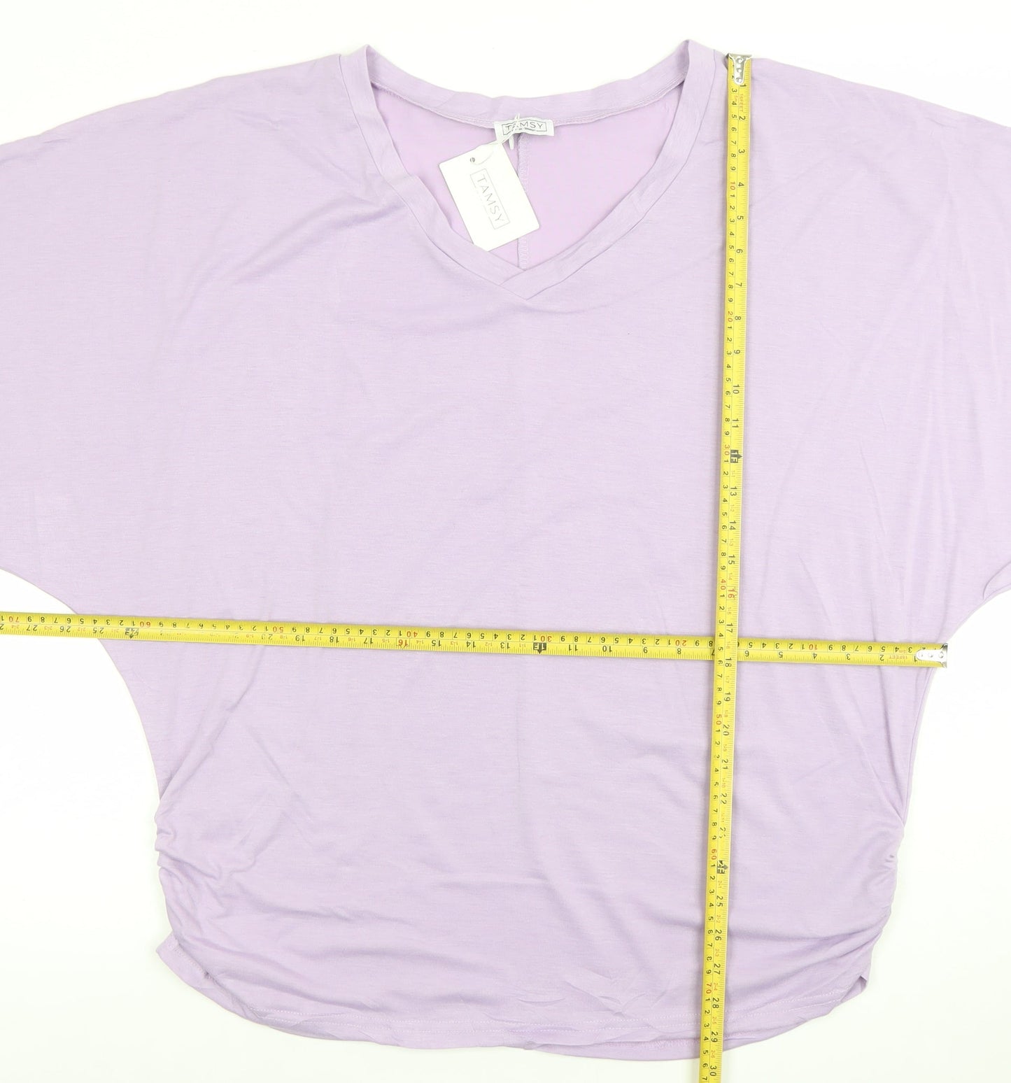Womens UK Size L Tamsy Purple Basic T-Shirt