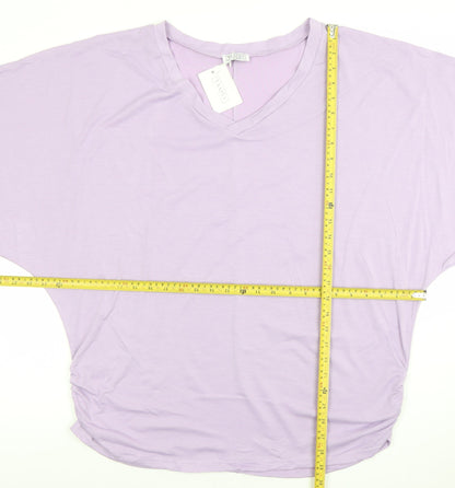 Womens UK Size L Tamsy Purple Basic T-Shirt