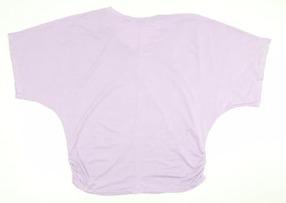 Womens UK Size L Tamsy Purple Basic T-Shirt